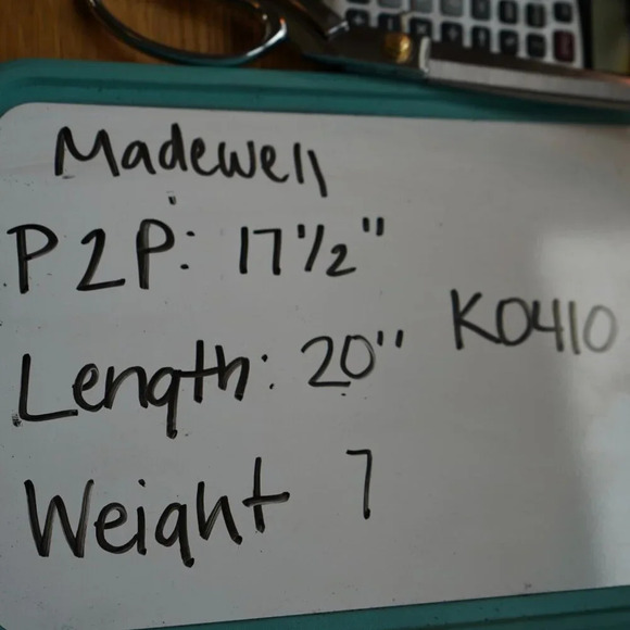 Madewell Womens Collarless Button Down‎ Plaid Shirt XXS Minimalist Basic - Picture 7 of 7